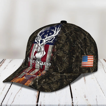 American - Deer Hunting 2- Personalized Name Cap - Loop- T2k-164 HNT0201