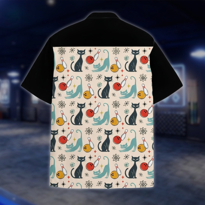 Bowling Cat Retro Hawaiian Shirt For Men Women, Retro Bowling Shirts For Cat Lover BE0243 BOW0069