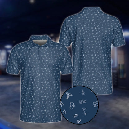Doctor Medical Pattern Mens Green Golf Polo Shirts, Doctor Golf Shirts GOF0009