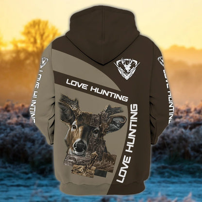 Hunting - Personalized Name 3D Zipper hoodie 222 - HTA HNT0055