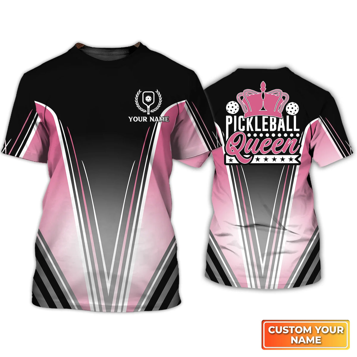 Pickleball Queen Personalized Name 3D Tshirt QB95 Gift For Pickleball Player PKL0023