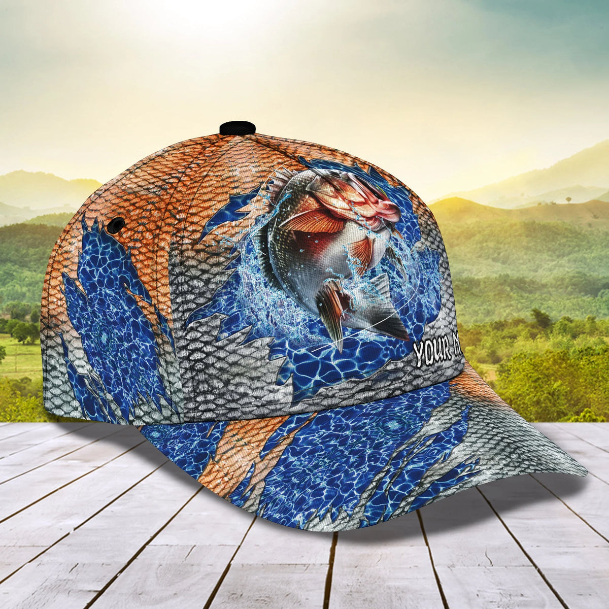 Fishing 02 - Personalized Name Cap - Pth98 FISH0169