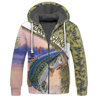 Fishing Shirt Bass Shirts for Men Fish 3D Printed Fishing Hoodie Tshirt FISH0079