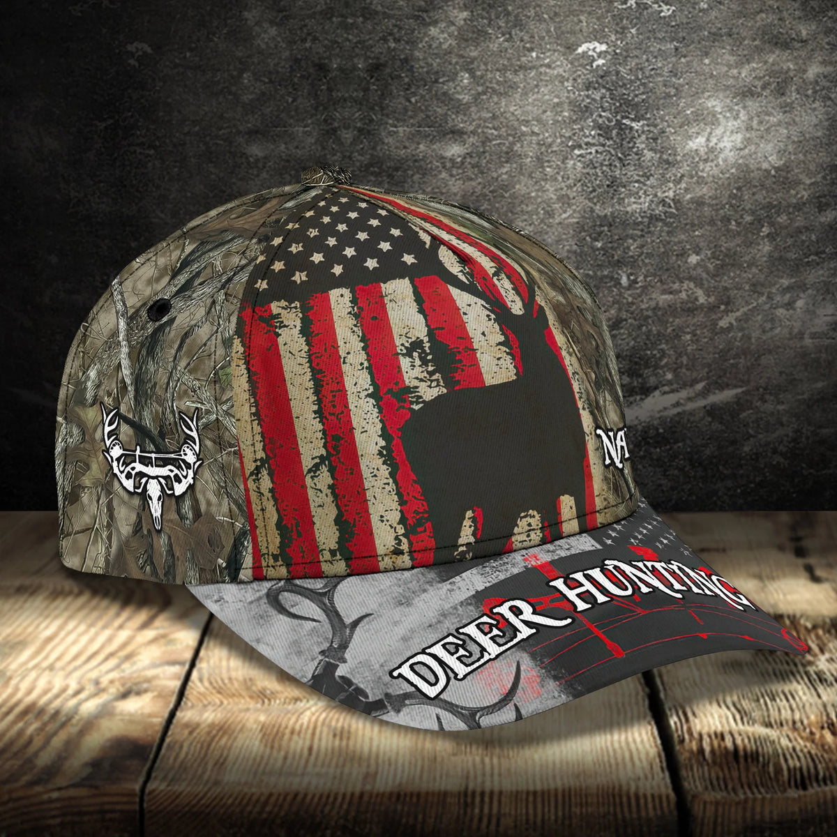 American - Deer Hunting - Personalized Name Cap - Loop- T2k-163 HNT0200