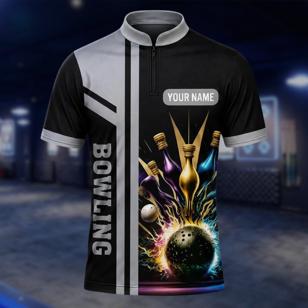 Personalized Team Bowling Jersey For Men, Custom Bowling Shirt BE0245 BOW0067