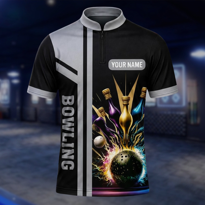 Personalized Team Bowling Jersey For Men, Custom Bowling Shirt BE0245 BOW0067