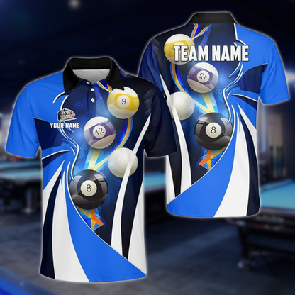 Custom Team Green Billiard Polo Shirt Mens, Custom Pool Billiard Shirts BLD0254