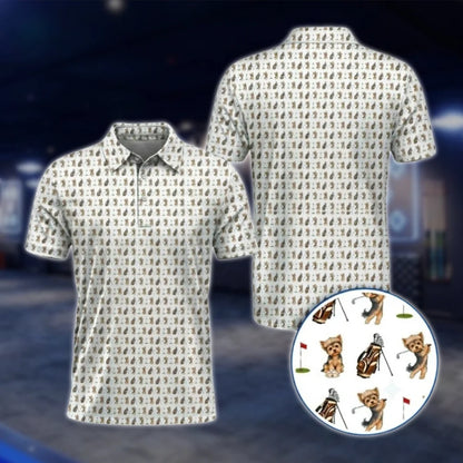 Yorkshire Terrier Golf Mens Polo Shirt, Yorkshire Terrier Dog Golf Shirt GOF0041