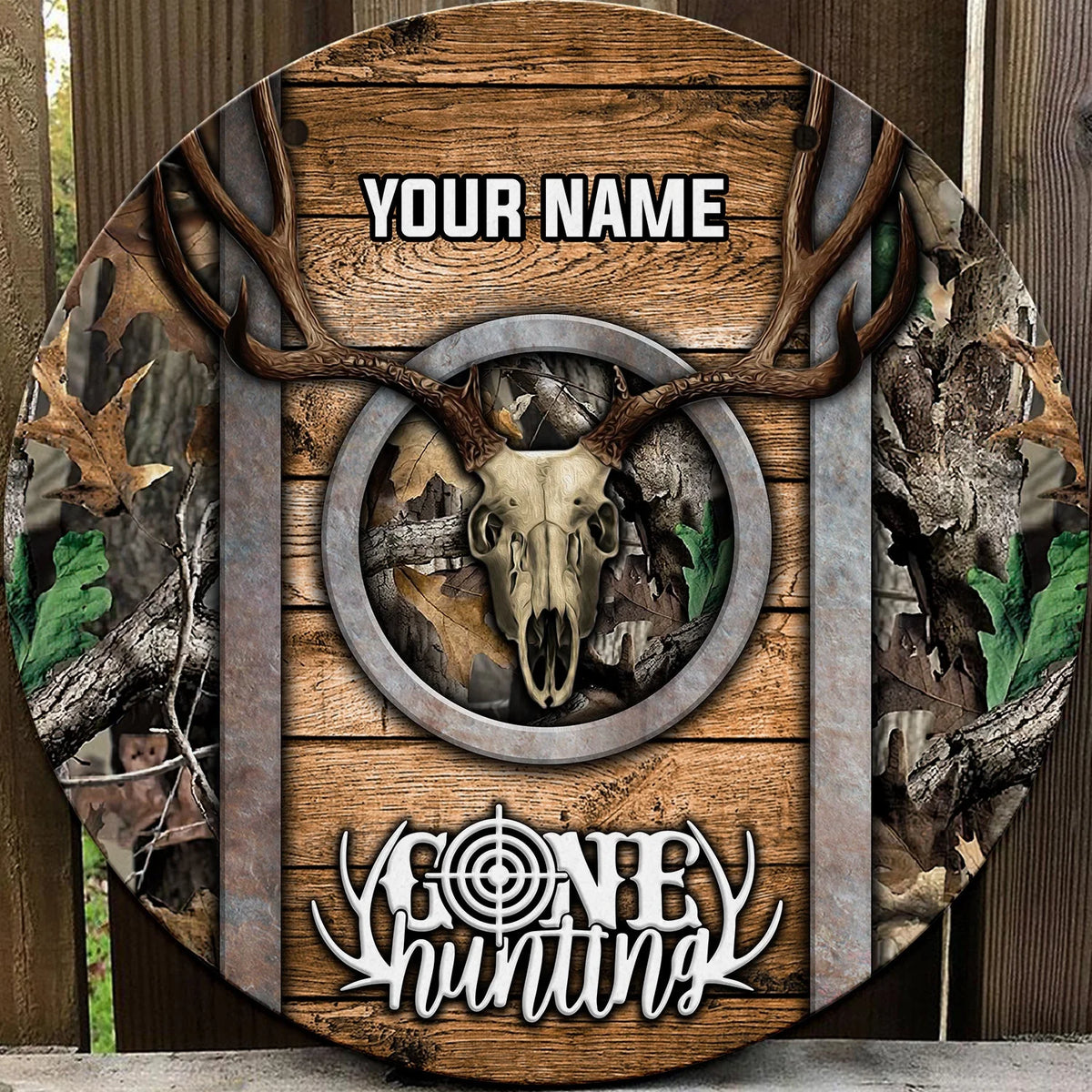Custom Wooden Sign - Gone Hunting - Nsd99 ORN0121