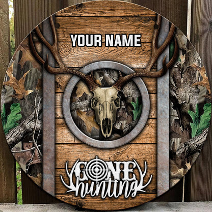 Custom Wooden Sign - Gone Hunting - Nsd99 ORN0121