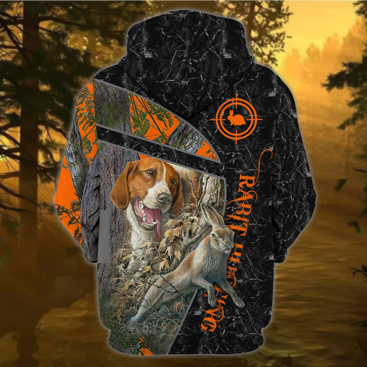 Beagle Hunting  - Personalized Name 3D Zipper Hoodie HNT0037