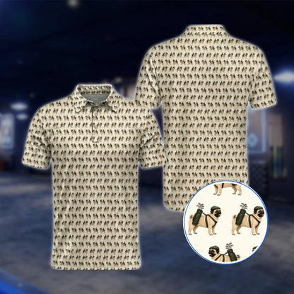 Men's Pug Dog Golf Polo Shirt, Pug Golf Shirt For Dog Lover GOF0051