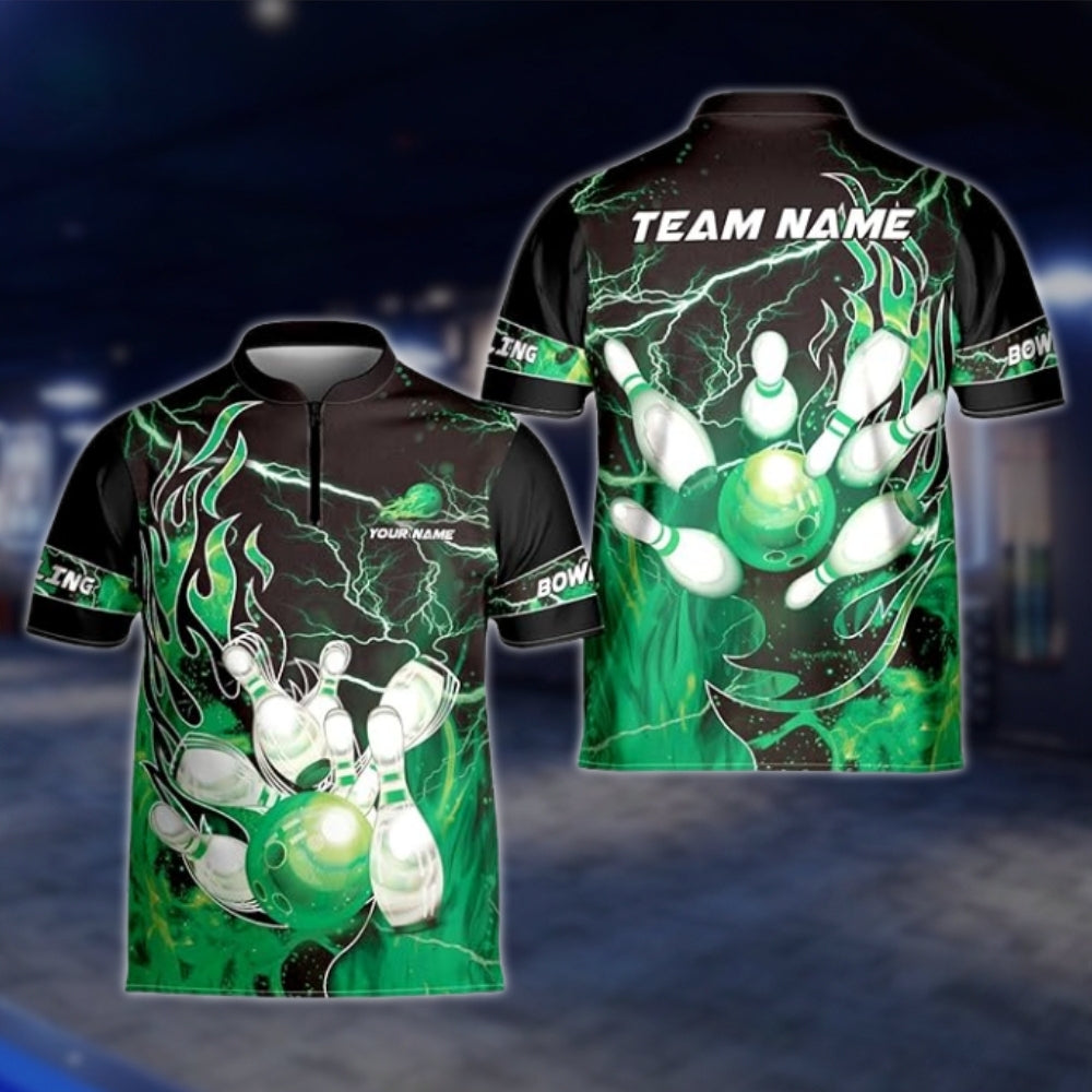 Custom Flaming Ball Bowling Jersey Mens, Custom Flame Bowling Team Shirts BZ0127 BOW0457