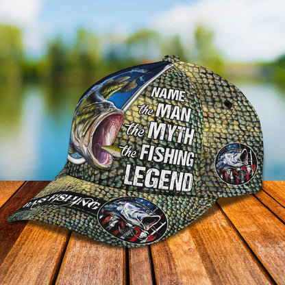 Bass Fishing - Personalized Name Cap FISH0244