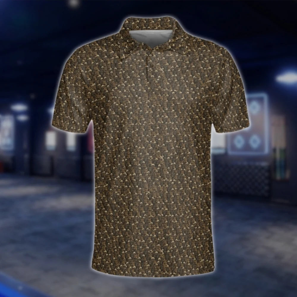 German Shepherd Mens Brown Golf Polo Shirts, German Shepherd Golf Shirts GOF0208