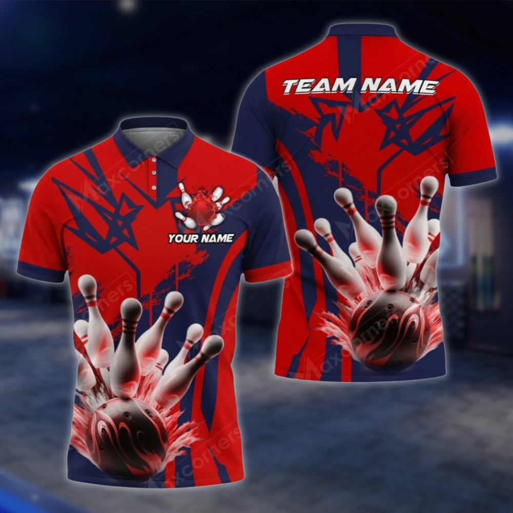 Personalized Team Purple Bowling Polo Shirt For Men, Custom Bowling Shirt BZ0810 BOW0146