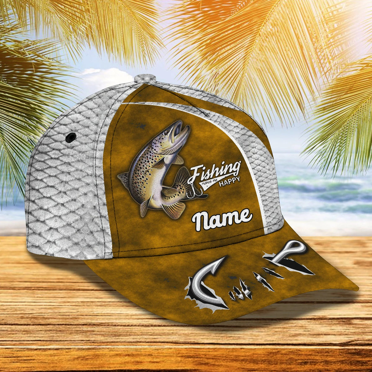 Trout Fishing 11 - Personalize Name Cap  - Loop - Ntp-168 FISH0158