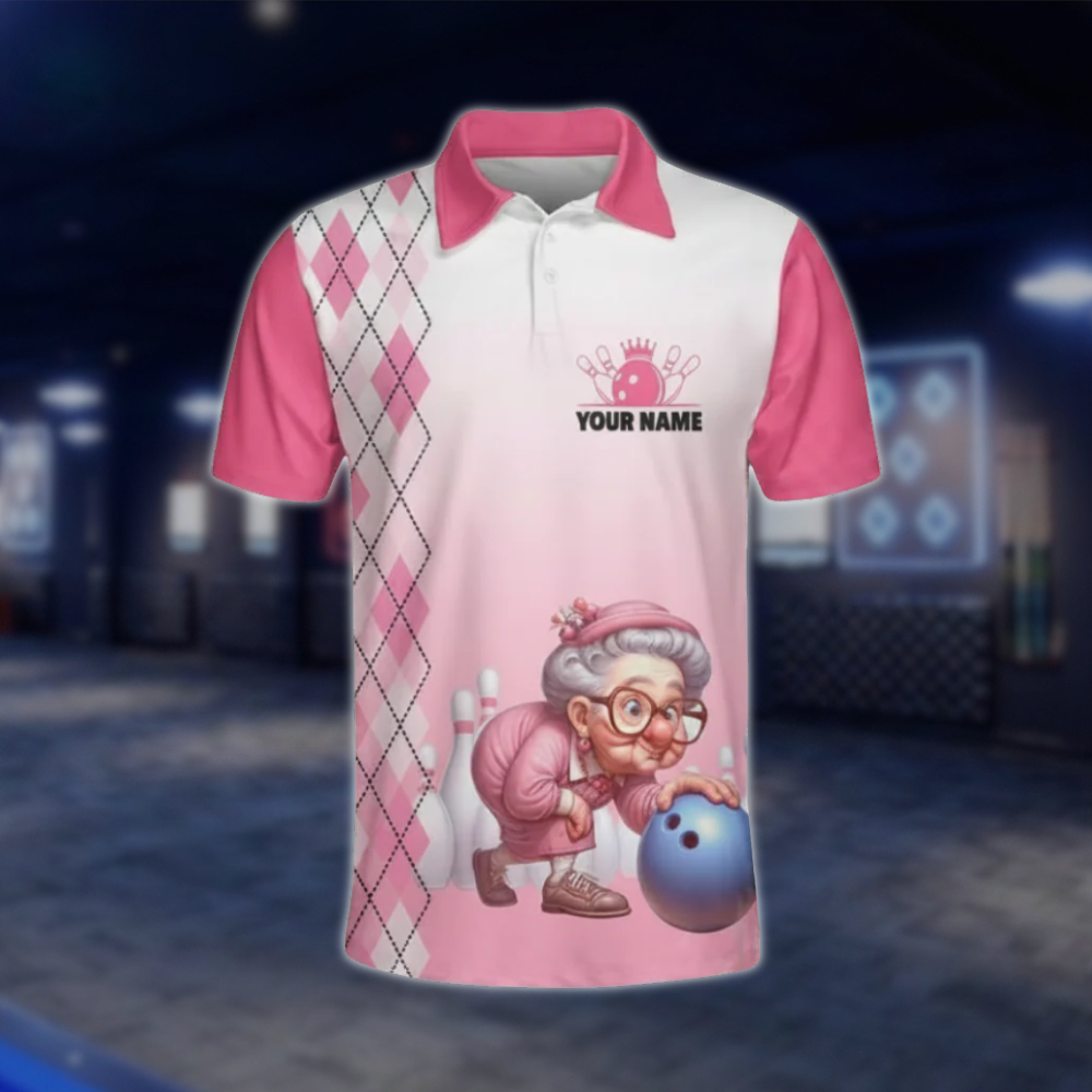 Move Over Boys Let This Grandma Show You How To Bowl Custom Mens Pink Bowling Polo Shirt, Custom Funny Bowling Polo Shirts BZ0481 BOW0408