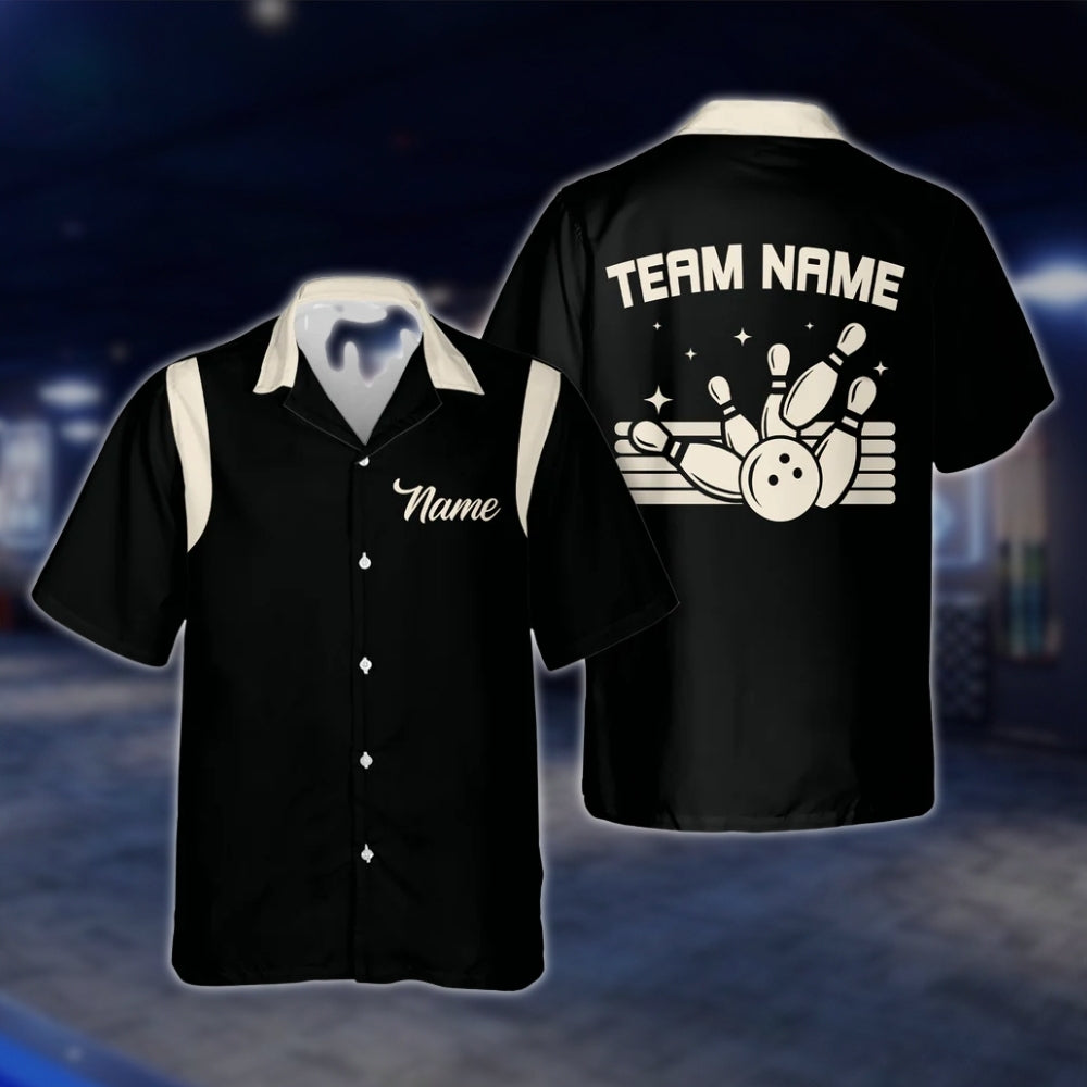 Blue Vintage Custom Bowling Hawaiian Shirts For Men And Women, Custom Team Vintage Bowling Shirts BE0055 BOW0359