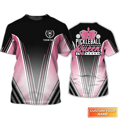 Pickleball Queen Personalized Name 3D Tshirt QB95 Gift For Pickleball Player PKL0100
