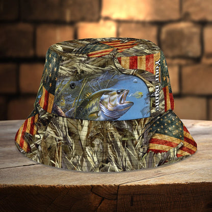 Custom Bucket Hat - Bass Fishing - 6 FISH0114