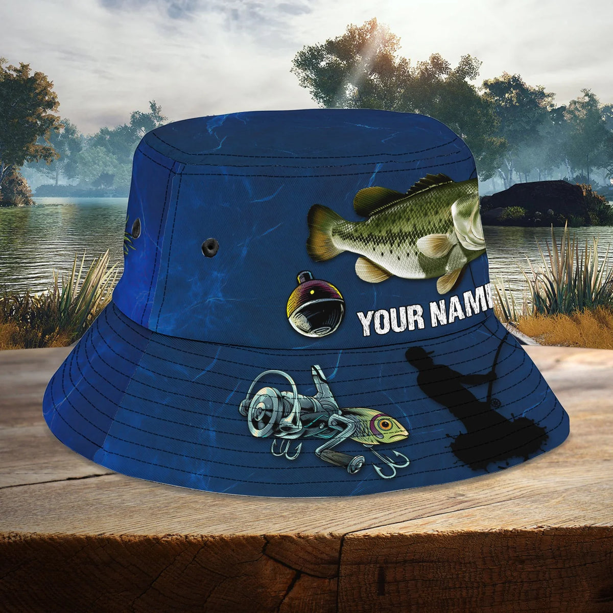 Custom Bucket Hat - Bass Fishing - 155 FISH0155
