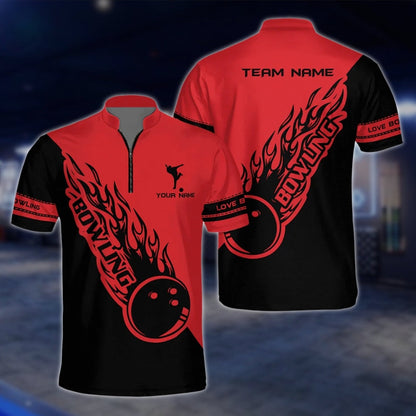 Flaming Balll Black And White Custom Bowling Mens Jersey, Custom Flame Bowling Team Shirts BZ0083 BOW0464