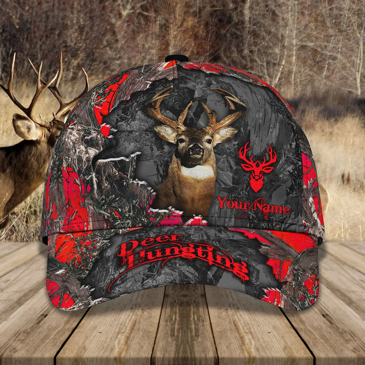 Red Deer Hunting Camo Classic Cap - Hdmt ORN0109