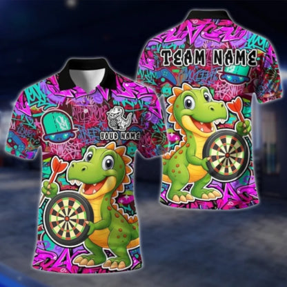 Custom Crocodile Graffiti Dart Polo Shirt For Men, Custom Crocodile Dart Team Shirts DAT0388