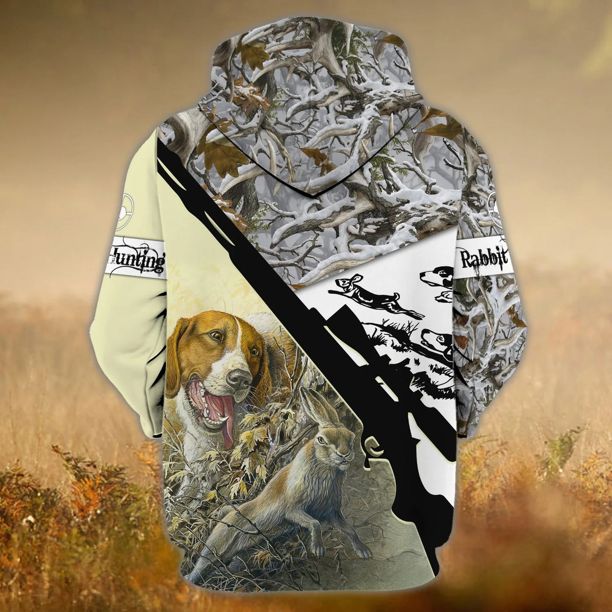 Rabbit Hunting - Personalized Name 3D Zipper hoodie - QB95 HNT0023