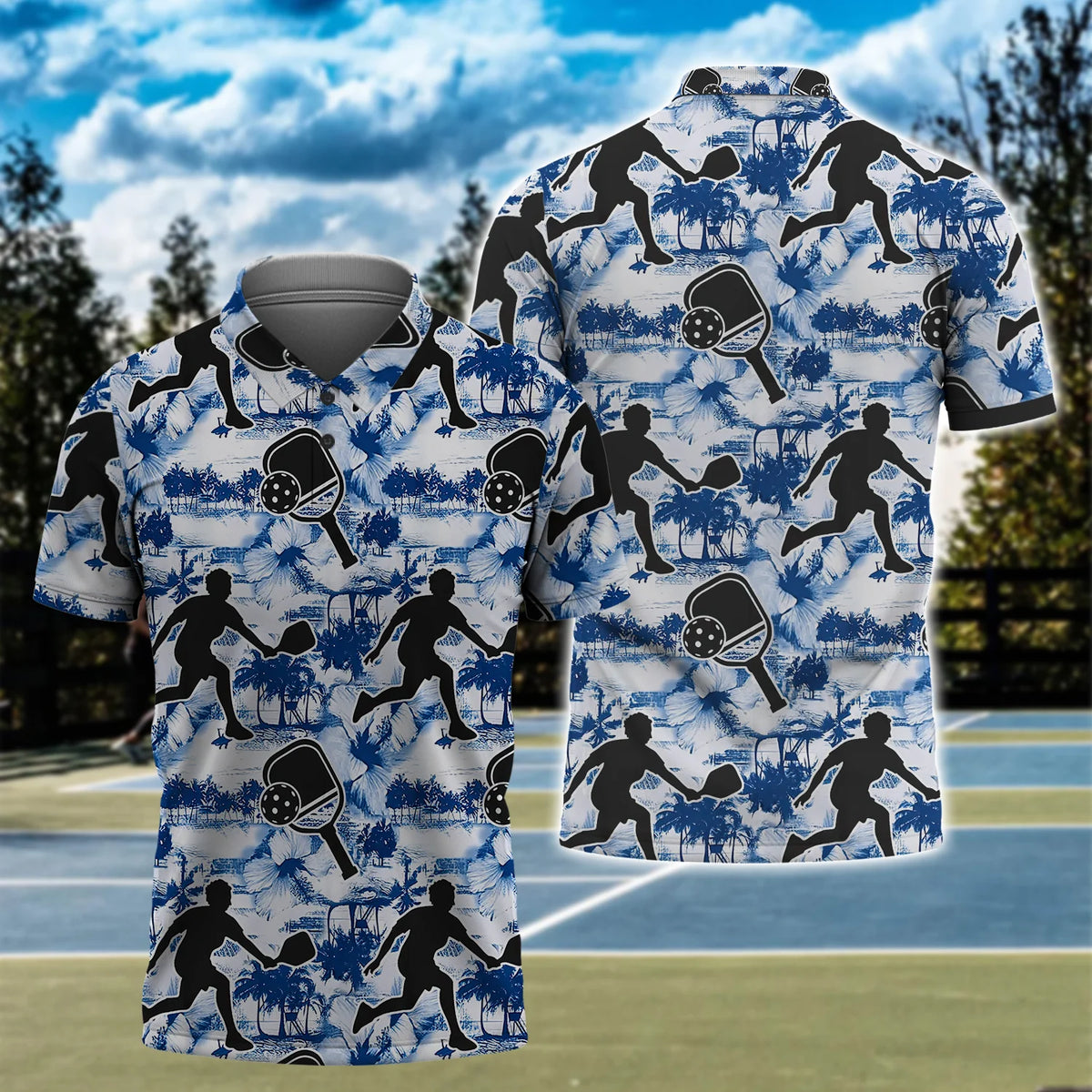 Aloha Pickleball Blue Hibiscus 3D Shirt - QB95 PKL0030