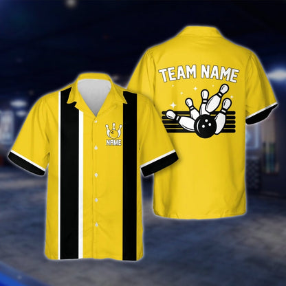 Purple And Black Custom Mens Vintage Bowling Hawaiian Shirt, Custom Vintage Bowling Team Shirts BE0054 BOW0360