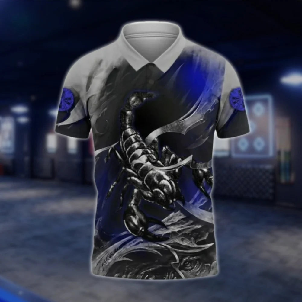 Custom Scorpion Grunge Dart Polo Shirt For Men, Custom Name Scorpion Dart Shirt DAT0441