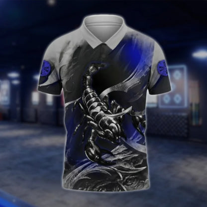 Custom Scorpion Grunge Dart Polo Shirt For Men, Custom Name Scorpion Dart Shirt DAT0441