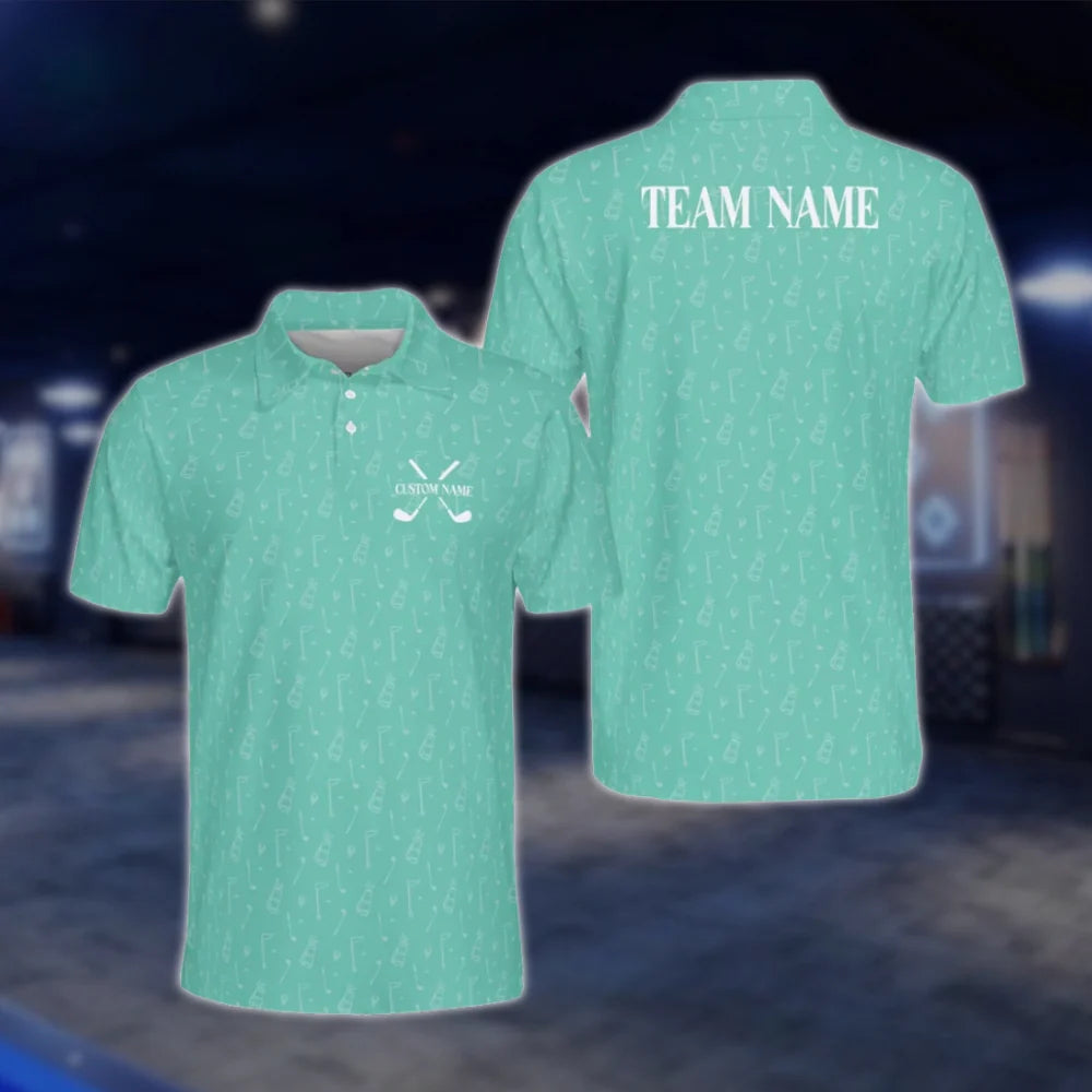 Personalized Green Golf Team Polo Shirt For Men, Custom Golf Shirts GOF0069