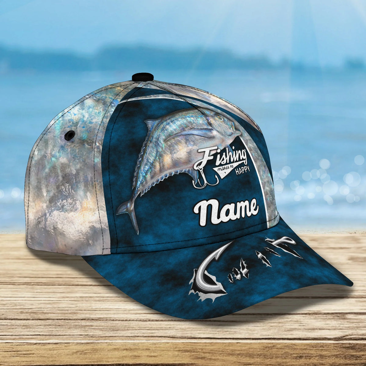 Florida Pompano Fishing - Personalize Name Cap  - Loop - Ntp-189 FISH0266