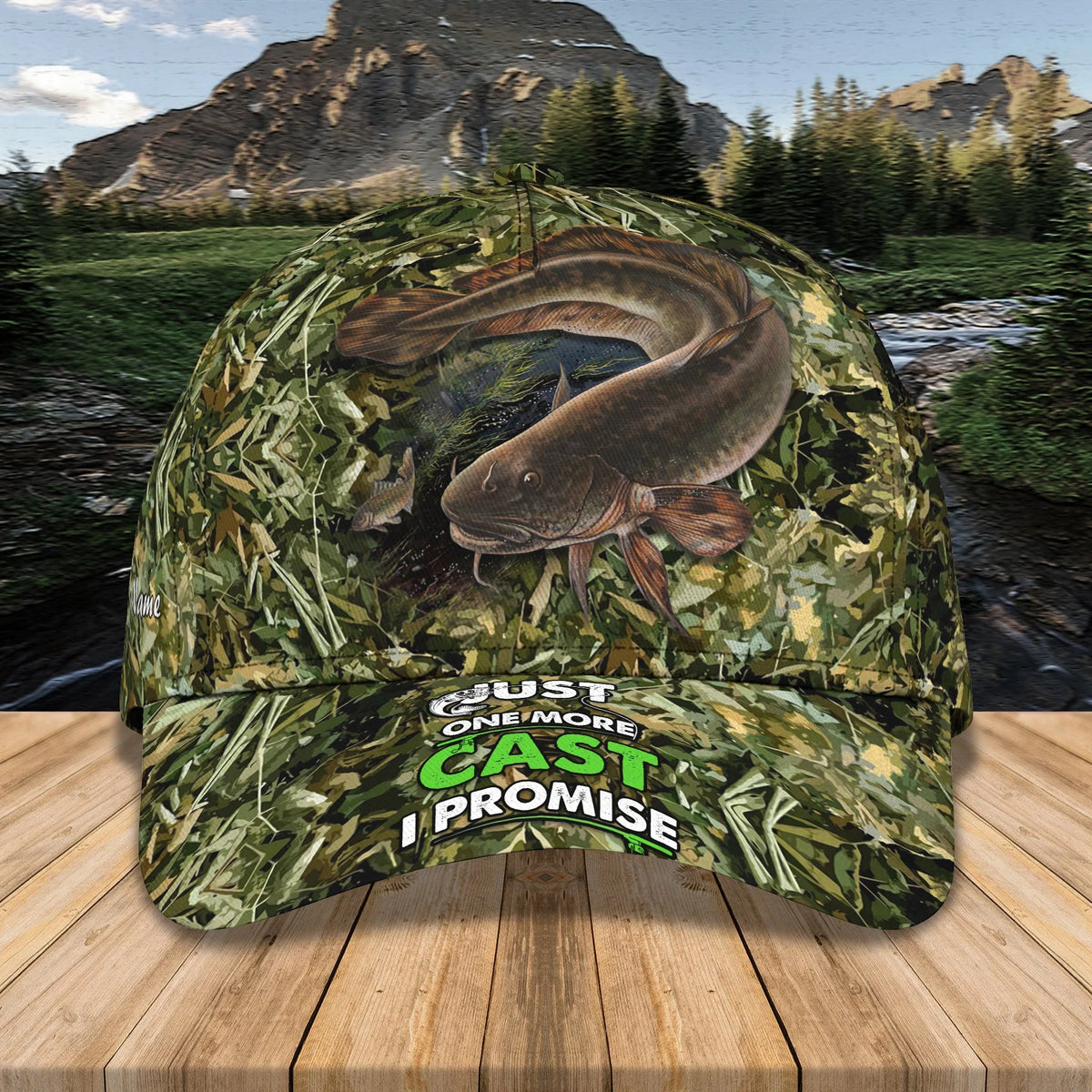 Cat Fishing - Personalized Name Cap - Nsd99 FISH0251