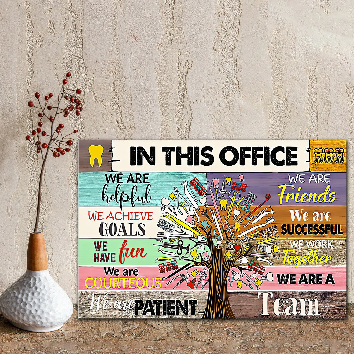 In This Office Dentist Horizontal Canvas ORN0126