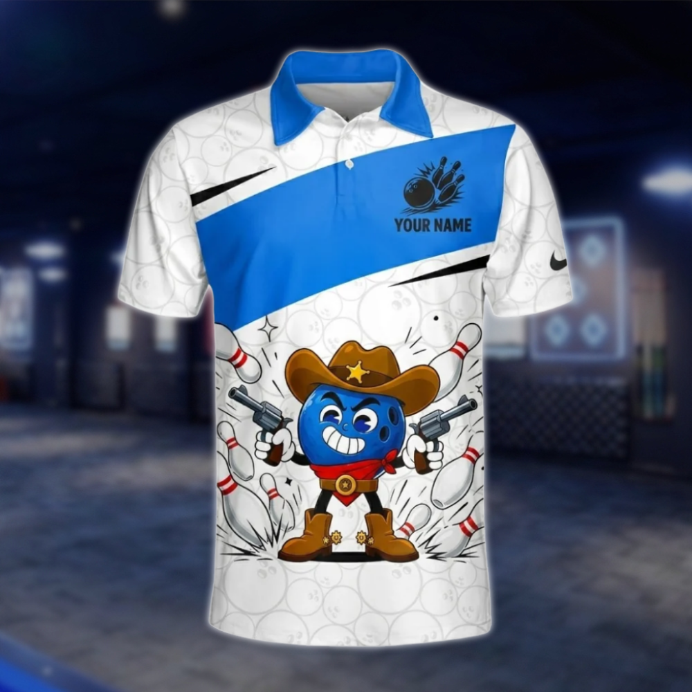 Personalized Cowboy Ball Bowling Polo Shirt Mens, Custom Western Bowling Shirts For Team BZ0776 BOW0131