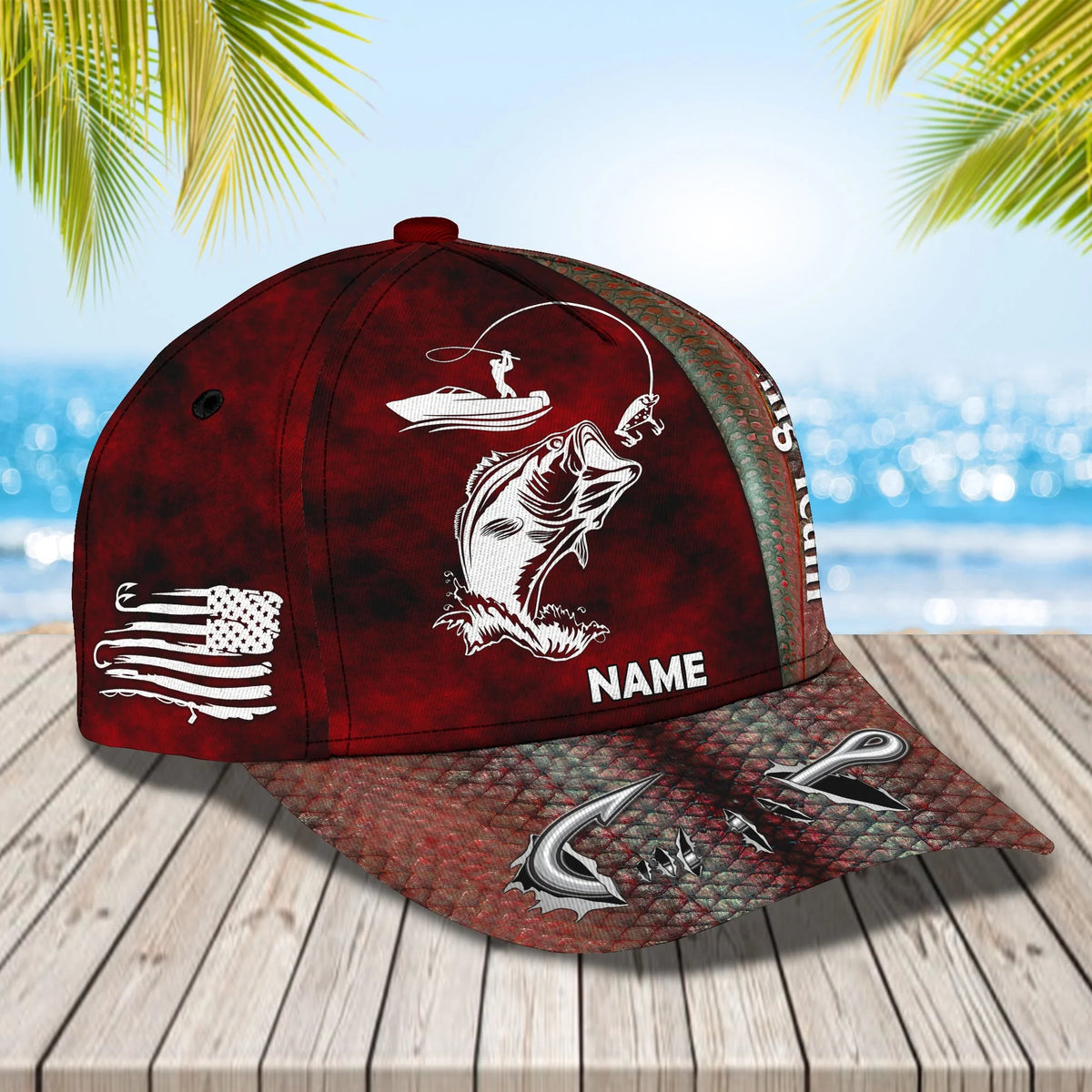 Fishing Team - Personalize Name Cap  - Loop - Ntp-188 FISH0269
