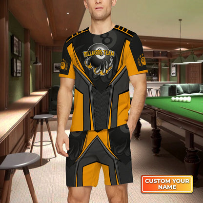 Eagle Billiards Teams 8 Ball Custom Name 3D Short Sleeve T-Shirt Men's Board Shorts ORN0292