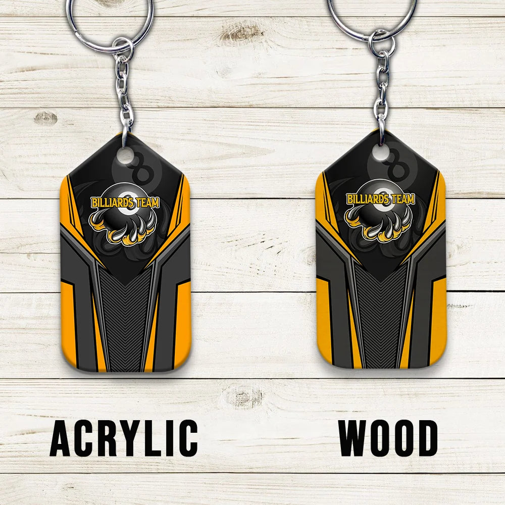 Eagle Billiards Teams 8 Ball Personalized Name Keychain Gift For Billiard Players ORN0206