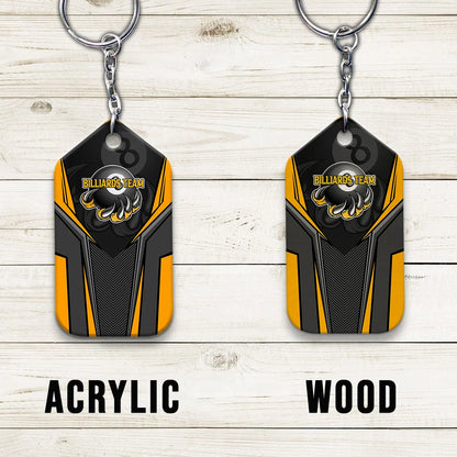 Eagle Billiards Teams 8 Ball Personalized Name Keychain Gift For Billiard Players ORN0206