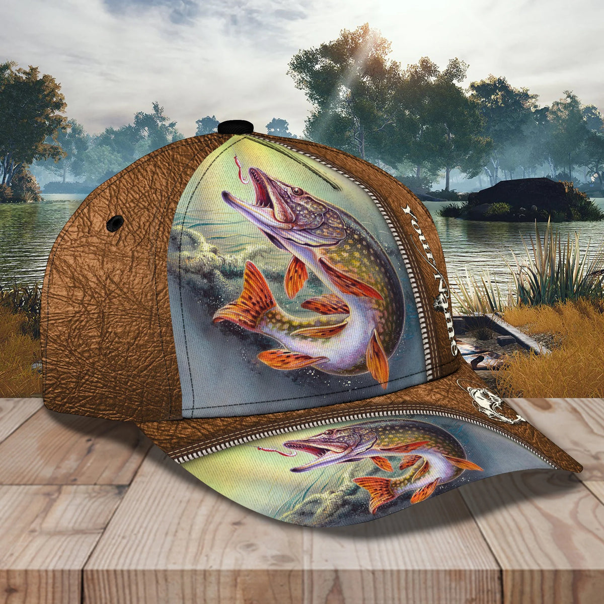 Pike Fishing - Personalized Name Cap 18 - Tad FISH0187