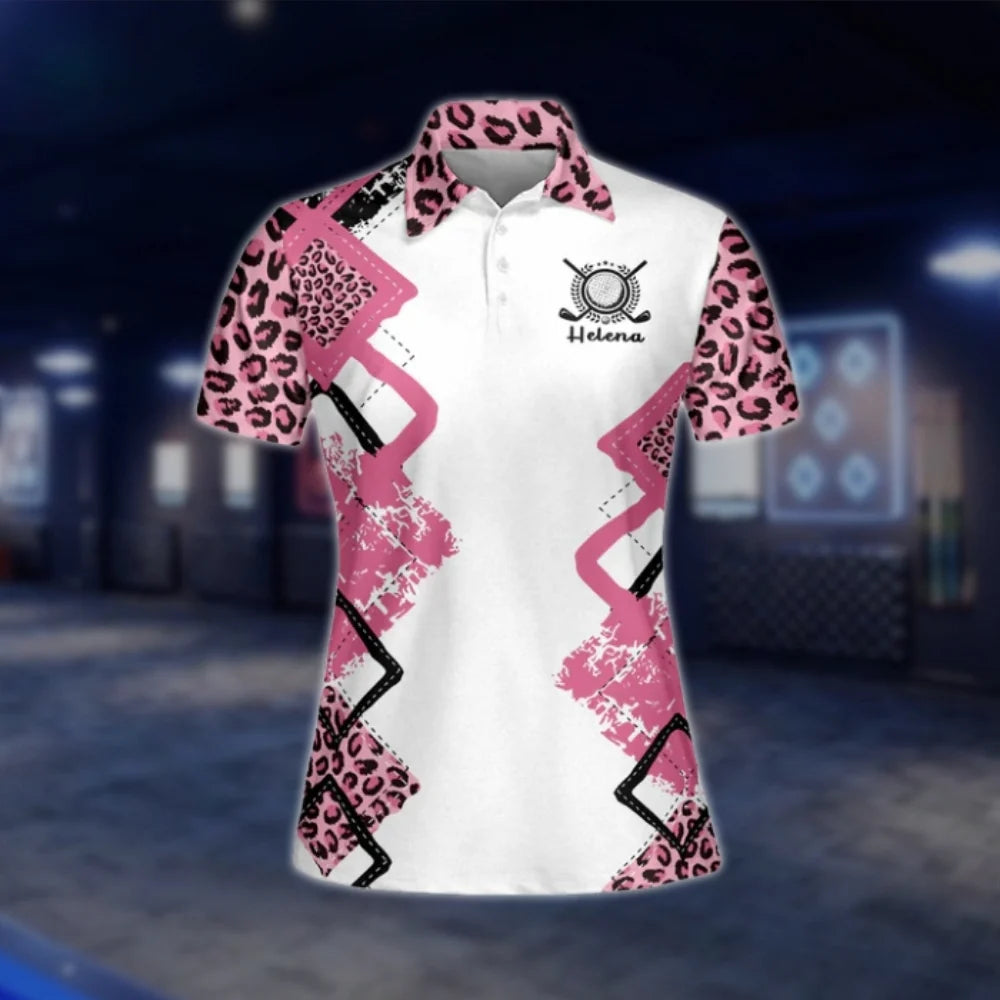 Custom Talk Birdie To Me Women's Flamingo Golf Shirts, Custom Funny Flamingo Golf Shirts Ladies GOF0288