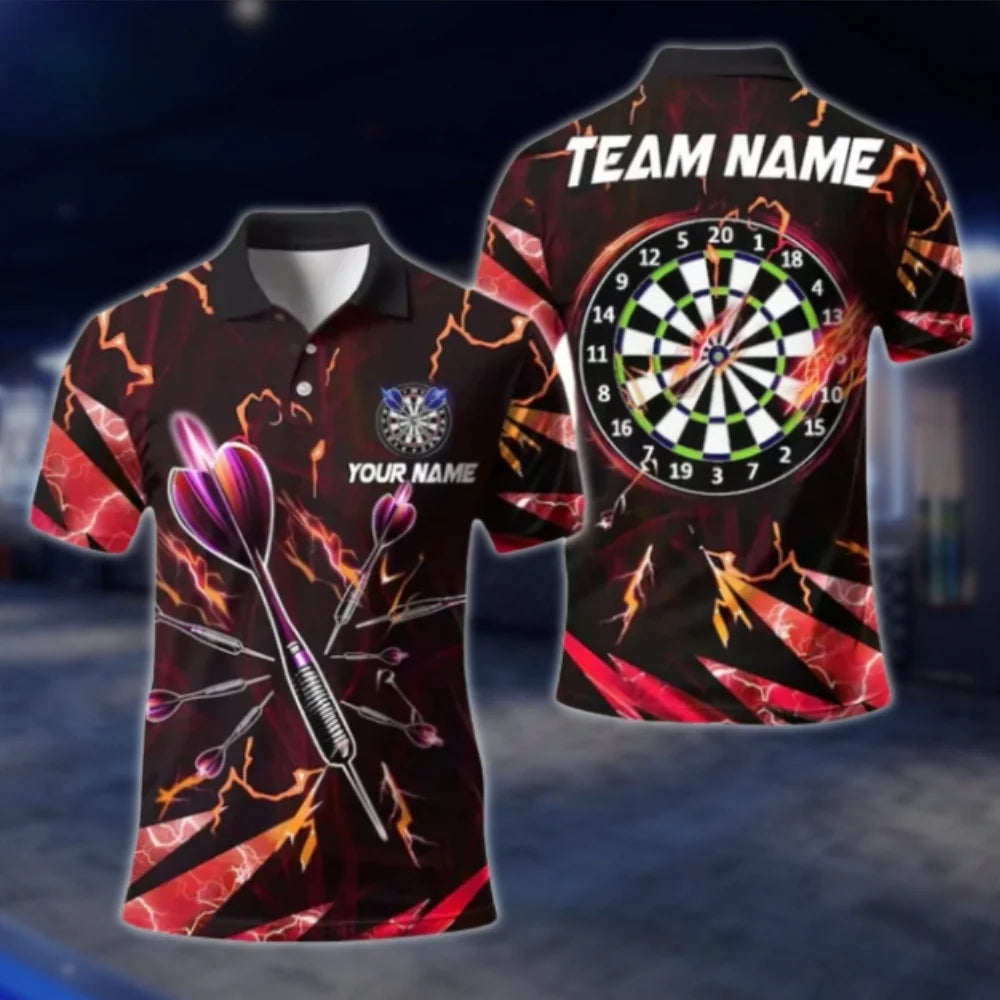 Custom Thunder Purple Mens Dart Polo Shirt, Custom Team Thunder Darts Shirts DAT0390