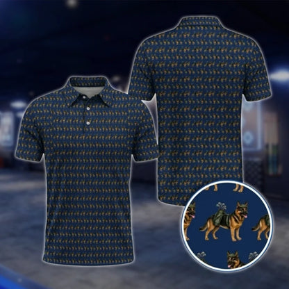 German Shepherd Mens Golf Polo Shirt, Dog German Shepherd Golf Shirt GOF0039