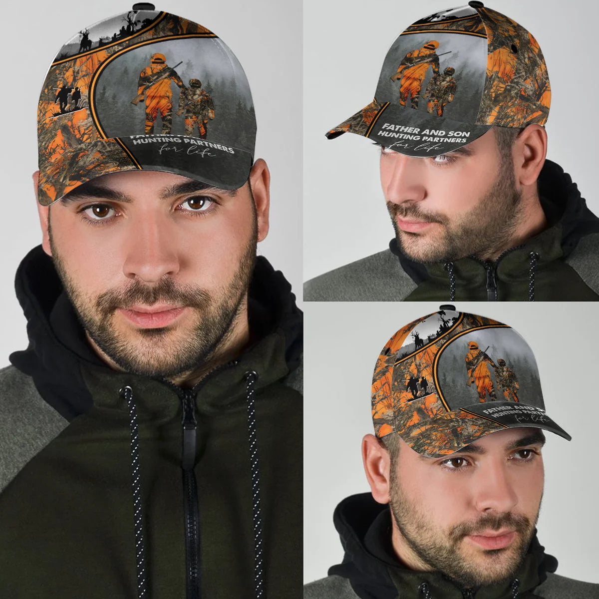 Orange Hunting Father Son Classic Cap - Hdmt ORN0099