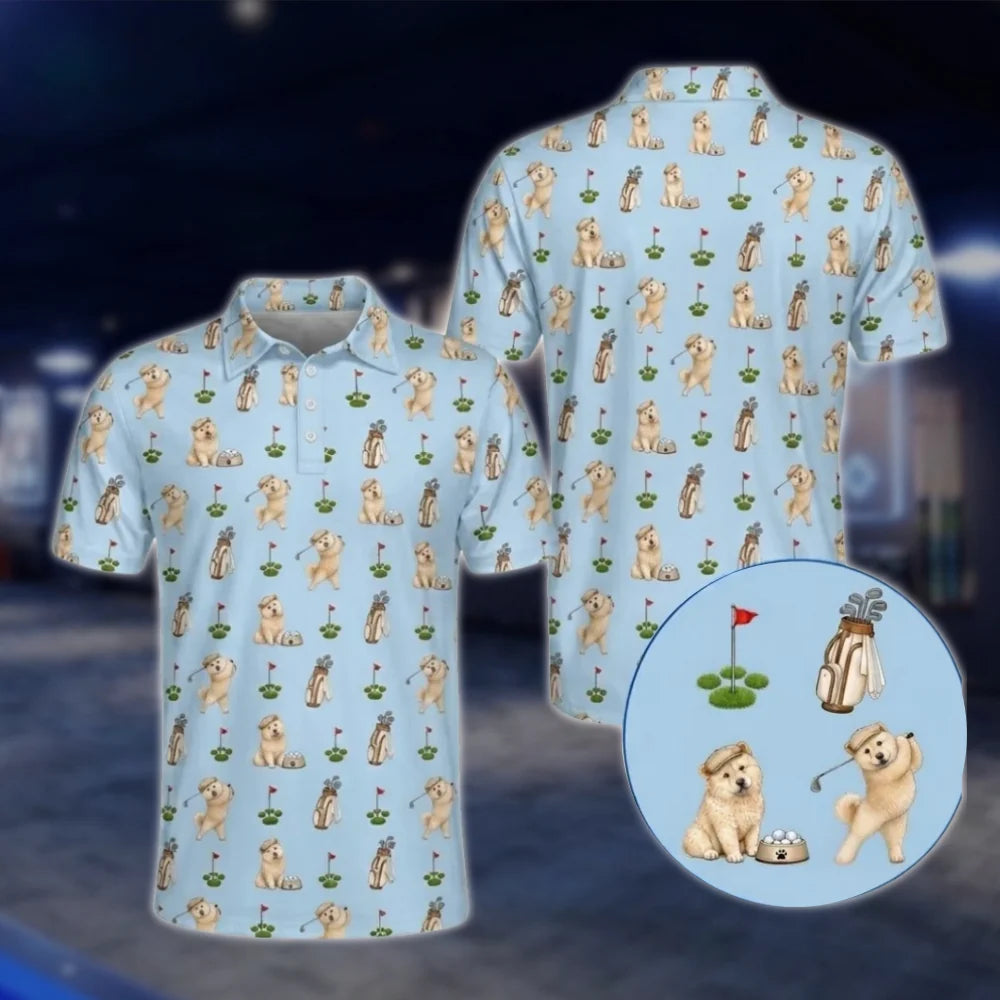Men's Chow Chow Dog Golf Polo Shirt, Chow Chow Golf Shirt For Dog Lover GOF0028