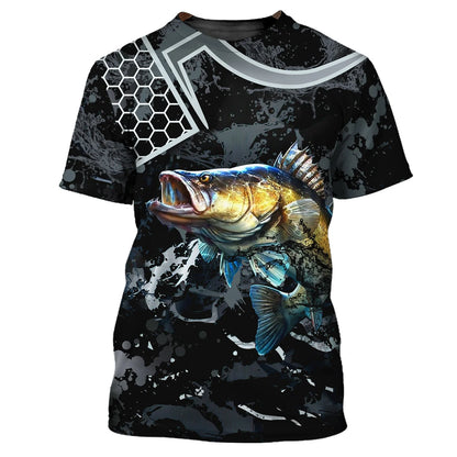 Bass Fishing Black 3D Hoodie Shirt For Men Hunting Life Hoodie Gifts FISH0070